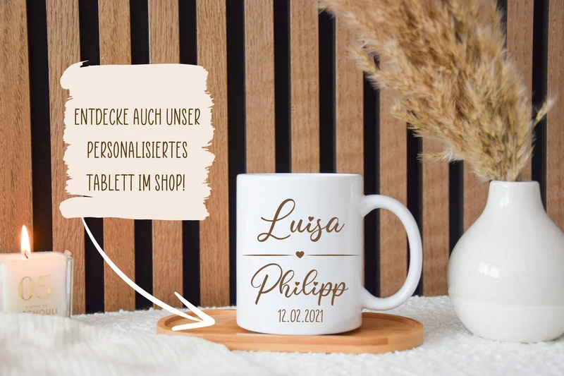 Tasse personalisiert - für Paare mit Datum
