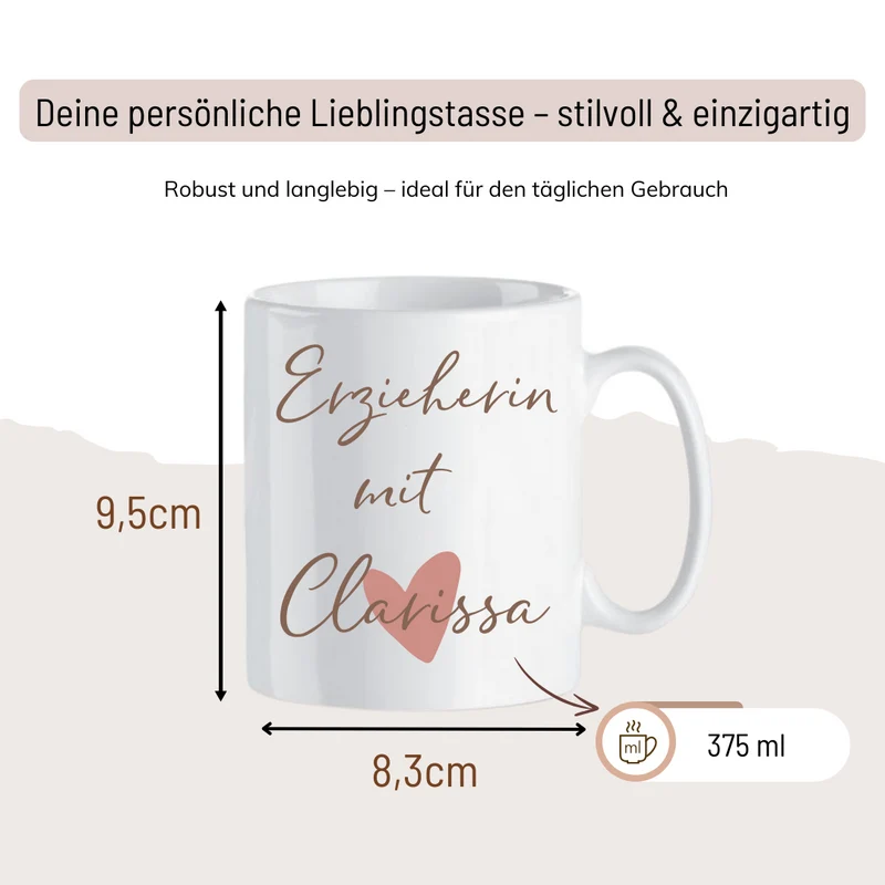 Tasse - Erzieherin mit Herz