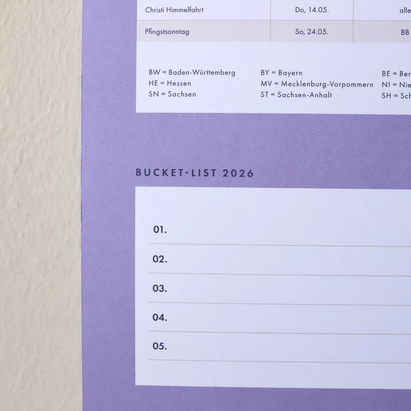 Familienwandkalender 2026