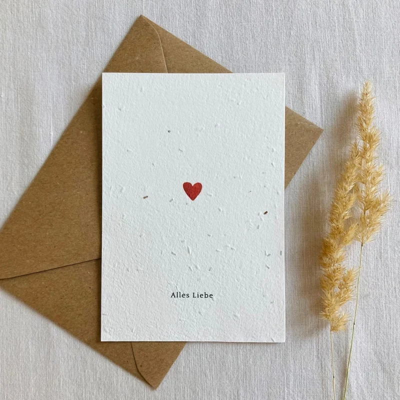 Einpflanzbare Postkarte – Liebe (versch. Designs)