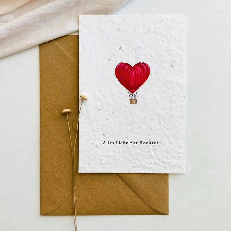 Einpflanzbare Postkarte – Liebe (versch. Designs)