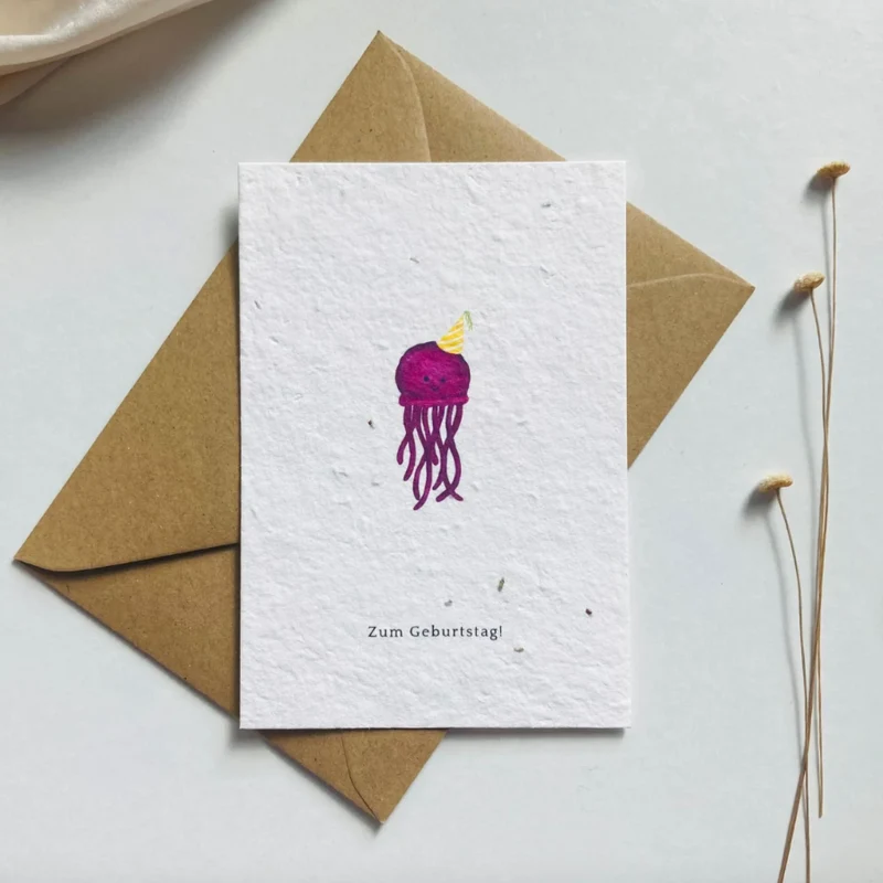 Einpflanzbare Postkarte – Geburtstag (versch. Designs)