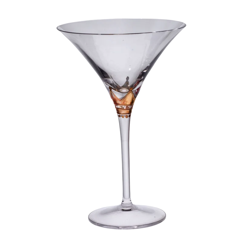 Martini Glas Cocktail-Glas Höhe ca. 20cm Transparent/Gold