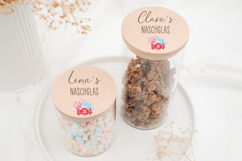 Vorratsglas personalisiert, Naschglas Bonbons