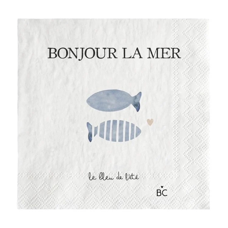 Bastion Collections Cocktailservietten Bonjour La Mer
