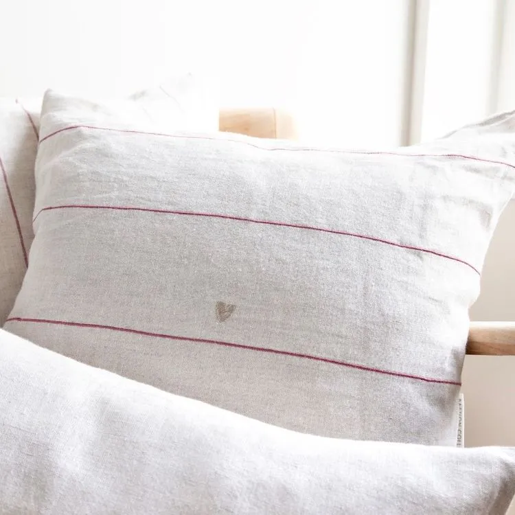 Bastion Collections Kissenhülle Natural Stripes in Rose 50 x 50 cm