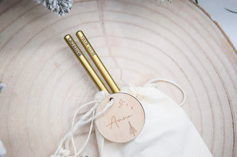 Personalisierter Bleistift, optional mit Holzschild oder in einem Jutesäkchen erhältlich