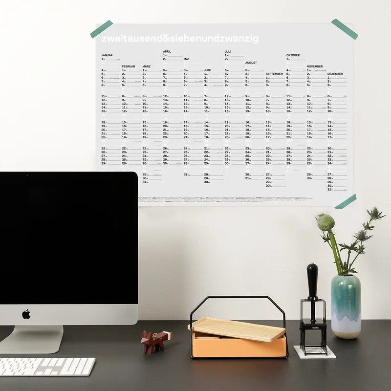 zweitausend&siebenundzwanzig - A1 Wandkalender 2027 - Weiss