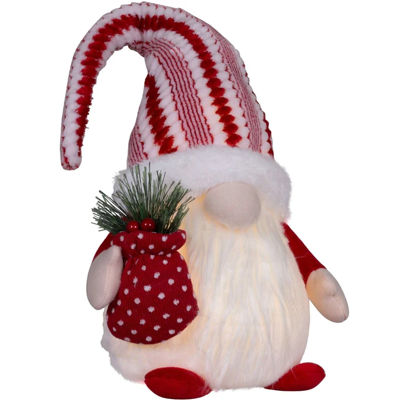 Wichtel mit LED 32cm (58cm) sitzend, 2 Stück