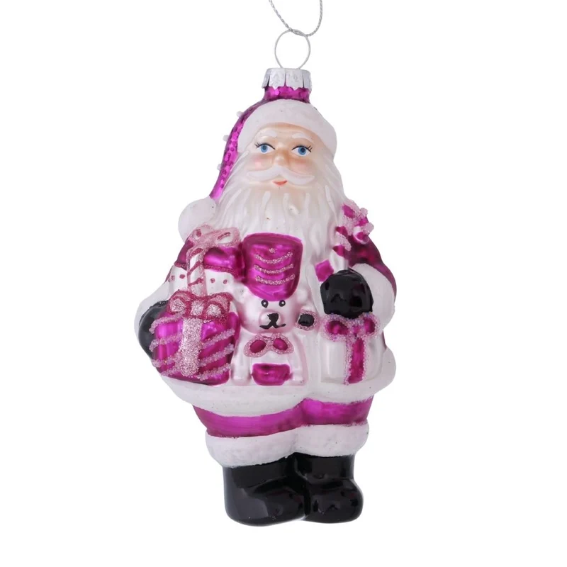 Dekohänger Weihnachtsmann pink