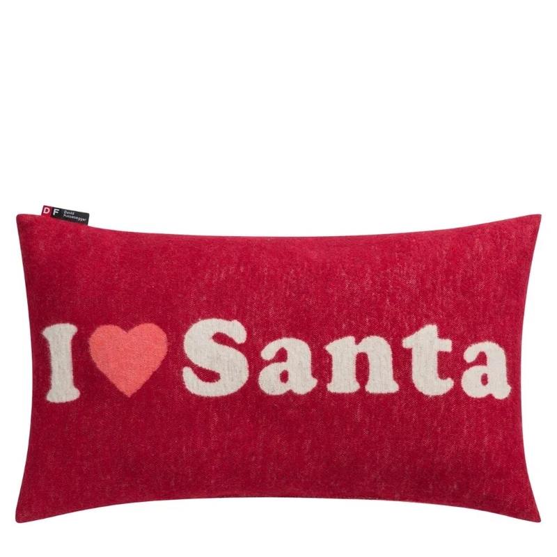 SILVRETTA Kissen I love Santa bordeaux
