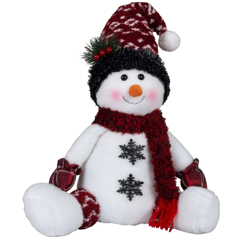 Schneemann 36cm (50cm) sitzend, Pärchen, 2 Stück