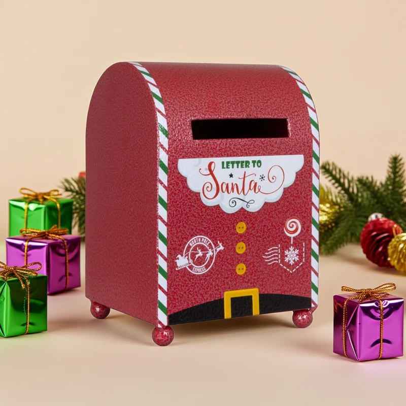 Weihnachtlicher Deko Briefkasten 19cm aus Metall