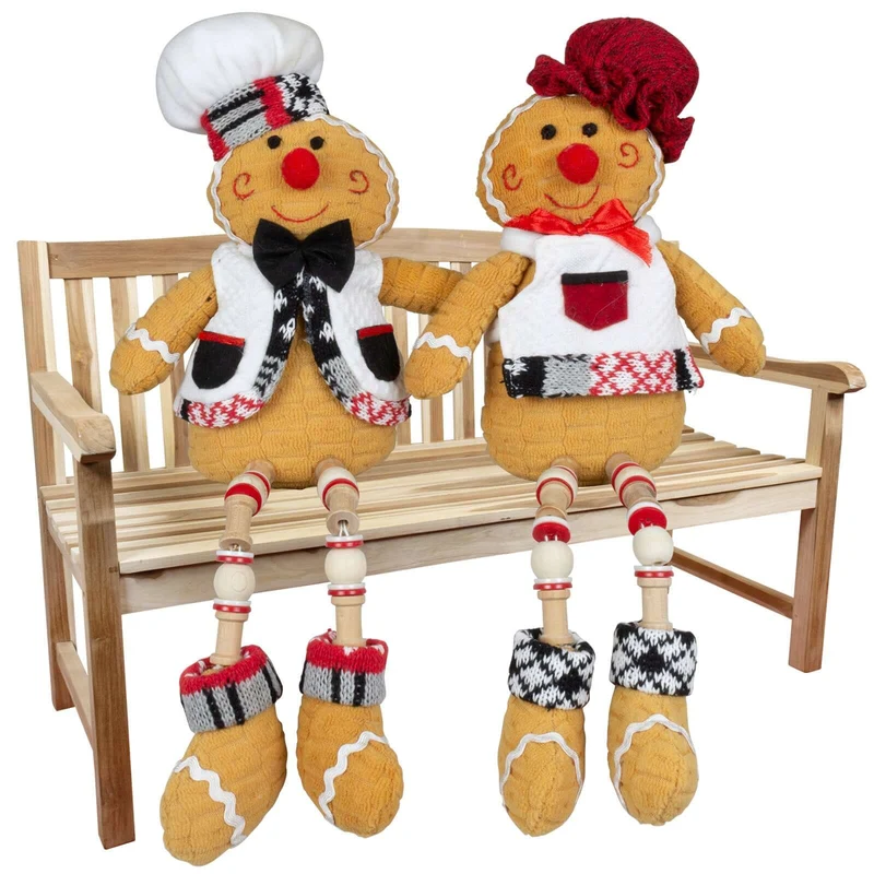 Lebkuchenmann 18cm (36cm) Kantenhocker, Pärchen, 2 Stück
