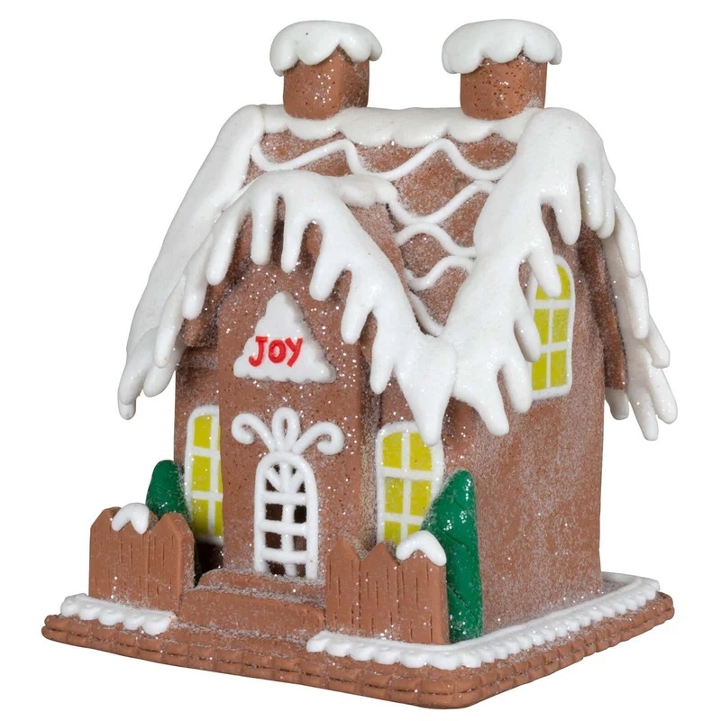 Lebkuchenhaus 13cm braun-weiß