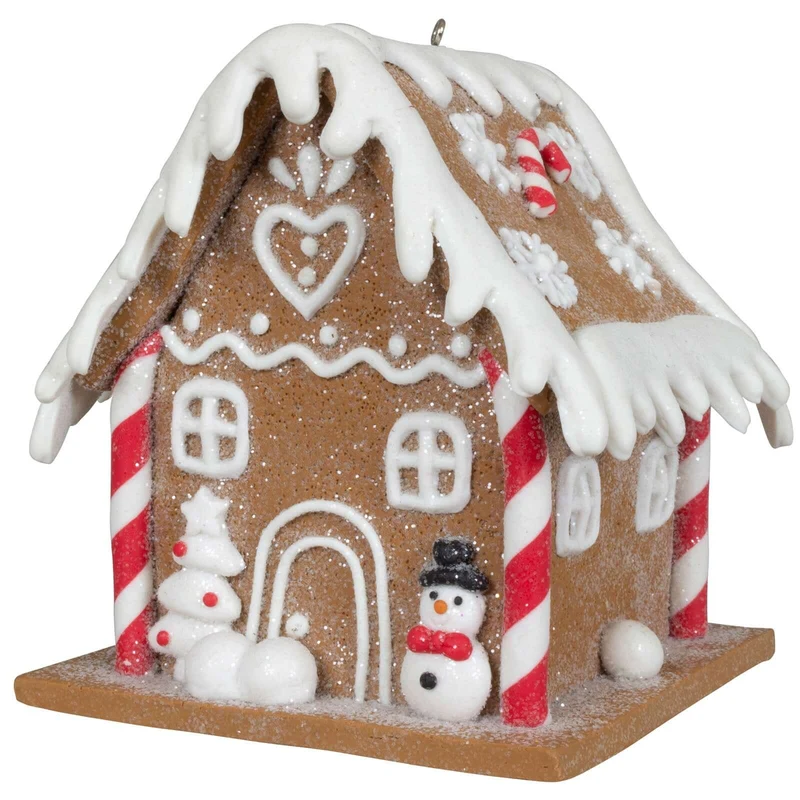 Lebkuchenhaus 11cm braun-weiß