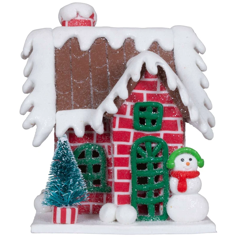 Lebkuchenhaus 12cm rot-braun