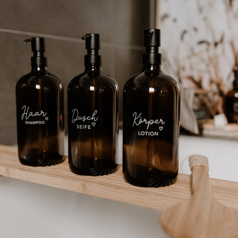 Eulenschnitt Seifenspender Duschseife Braunglas 1000 ml
