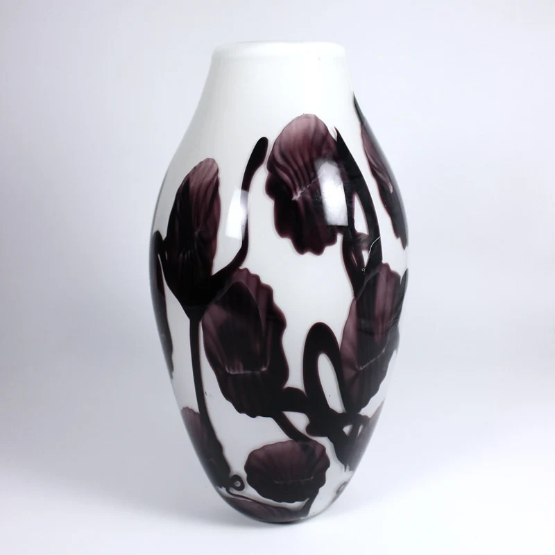 Glasvase Purple Leafs 31cm