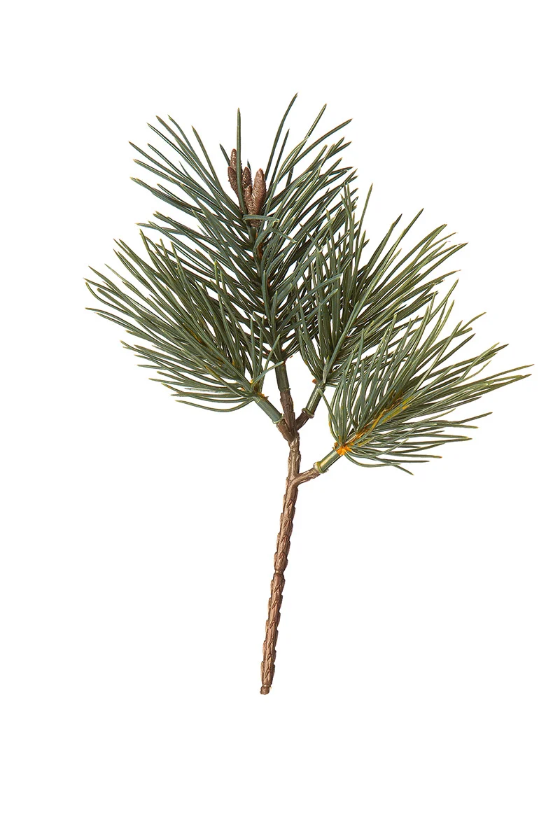 Kunstblume Kiefernzweig grün 22cm
