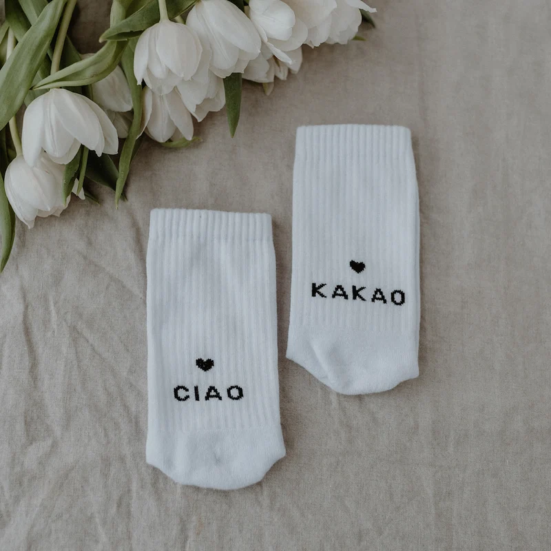 Eulenschnitt Socken Ciao Kakao Größe 35-38 weiß