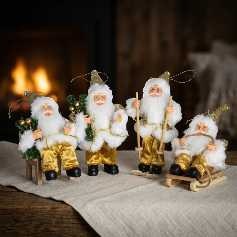 Weihnachtsmann 18cm, 4er Set, 4 Designs