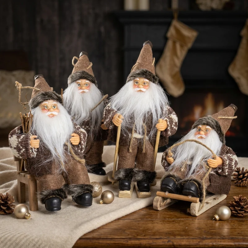 Weihnachtsmann 18cm, 4er Set, 4 Designs
