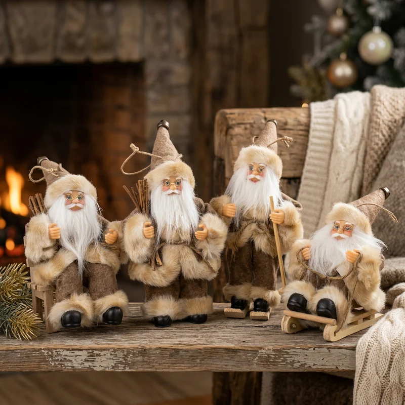 Weihnachtsmann 18cm, 4er Set, 4 Designs