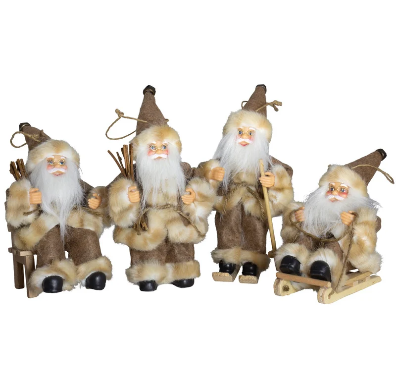 Weihnachtsmann 18cm, 4er Set, 4 Designs