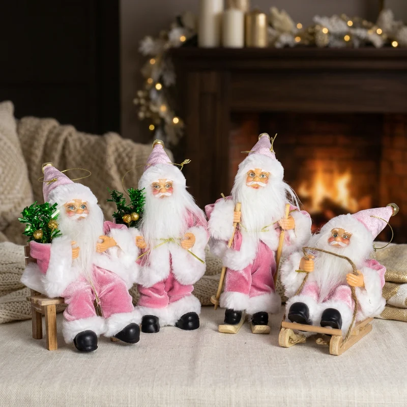 Weihnachtsmann 18cm, 4er Set, 4 Designs