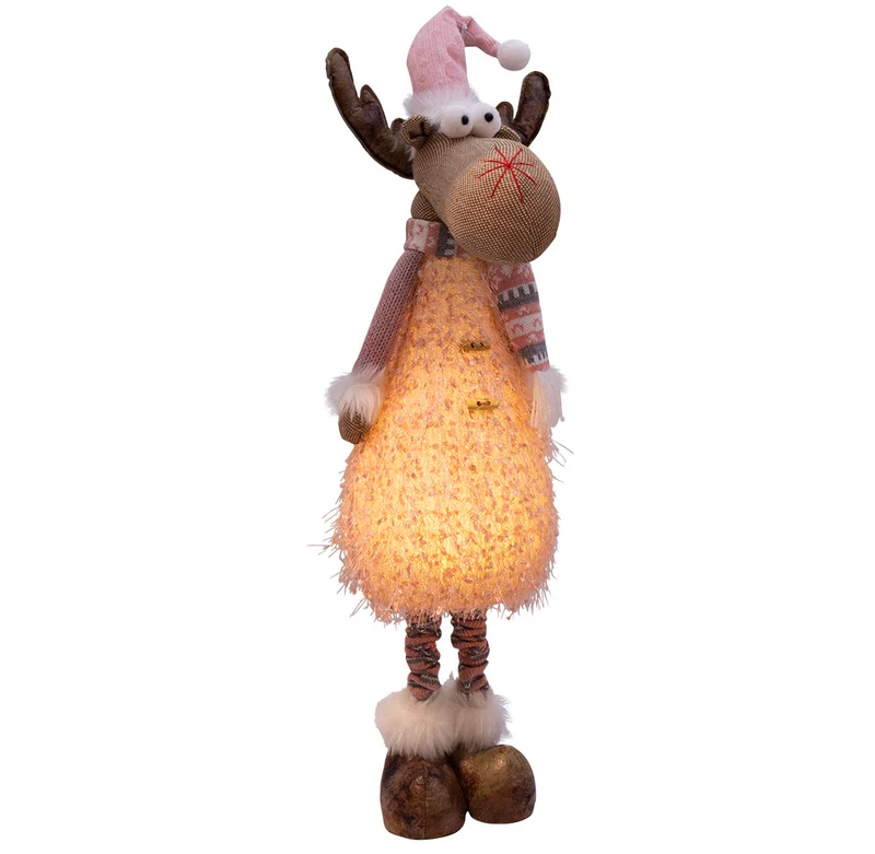Elch ausziehbar 75-95cm mit LED, Pärchen, 2 Stück