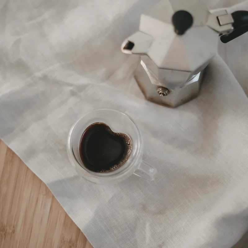 Eulenschnitt doppelwandiges Espressoglas mit Henkel