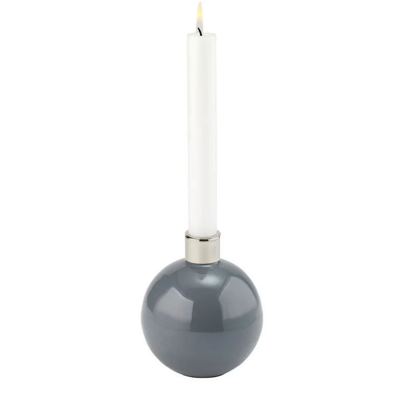 Kerzenhalter Vase dunkelgrau 14 cm