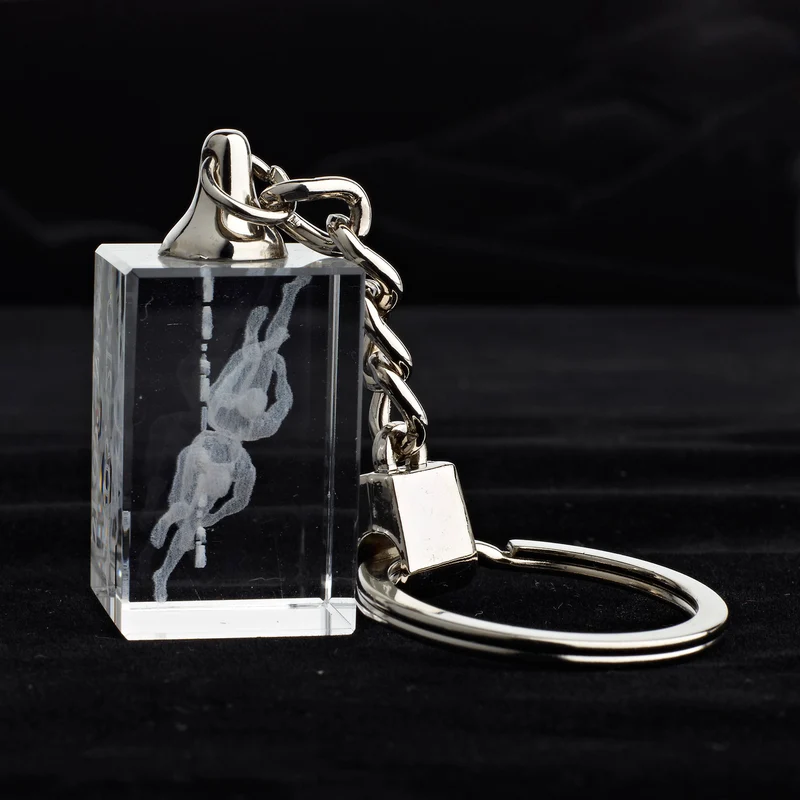 Glasschlüsselanhänger Sternzeichen Zwilling 3x2cm