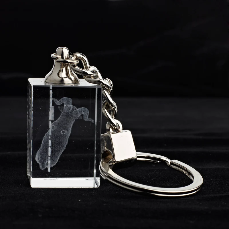 Glasschlüsselanhänger Sternzeichen Widder 3x2cm