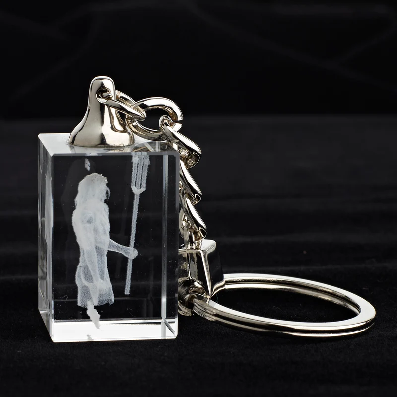 Glasschlüsselanhänger Sternzeichen Wassermann 3x2cm