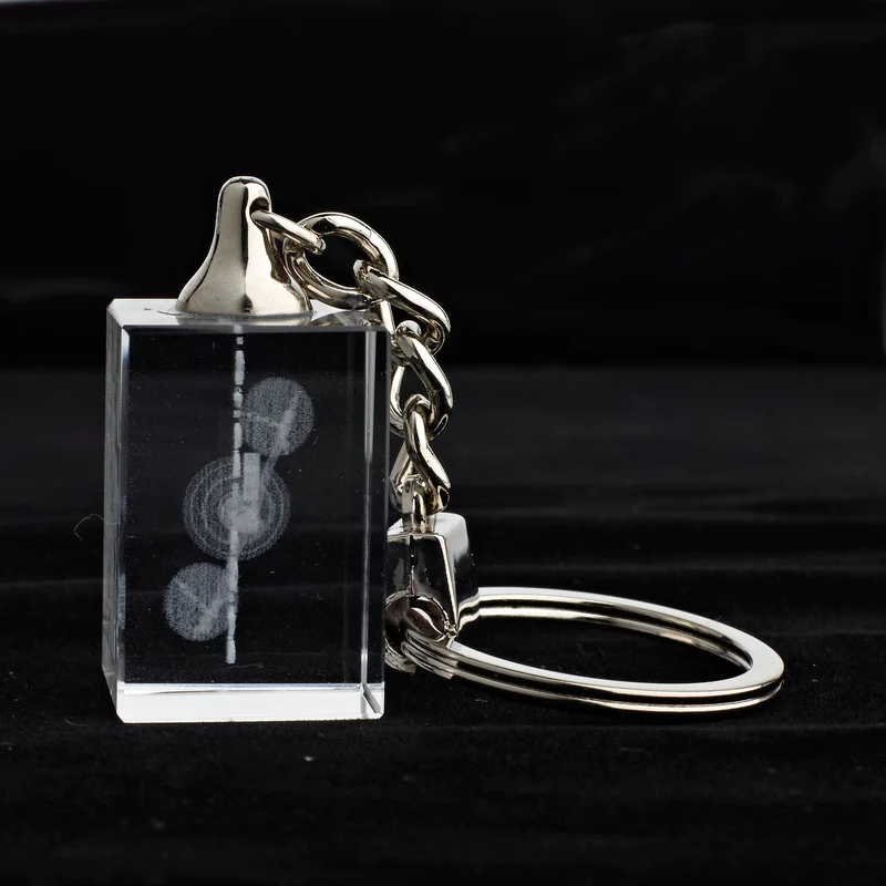 Glasschlüsselanhänger Sternzeichen Waage 3x2cm