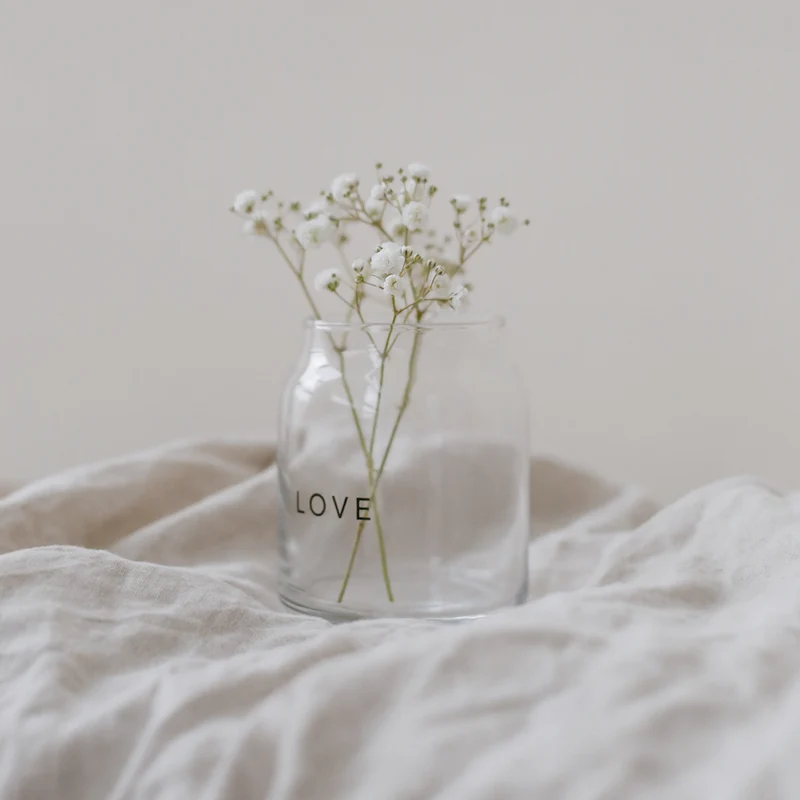 Eulenschnitt Vase aus Glas Love Klein