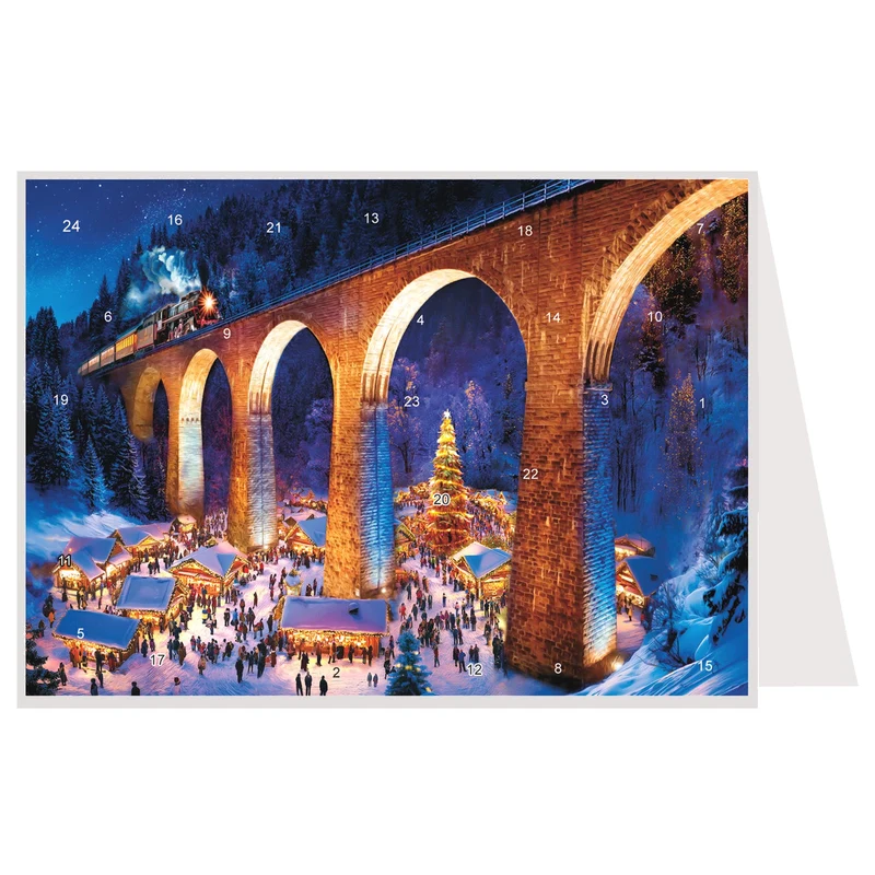 Mini advent calendar “Festive Stalls Beneath the Railway Viaduct”