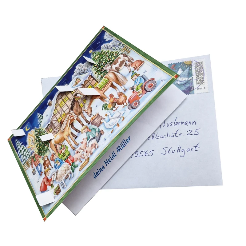 Postcard Advent calendar “Christmas with the Animals”