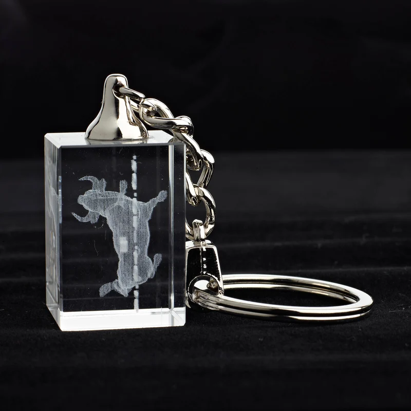 Glasschlüsselanhänger Sternzeichen Stier 3x2cm