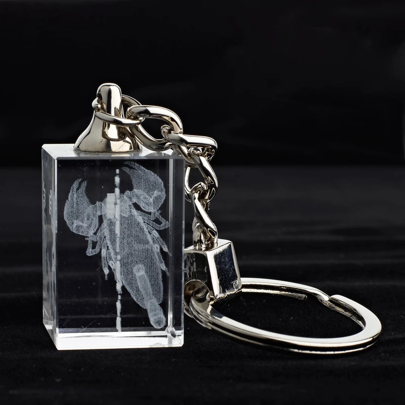 Glasschlüsselanhänger Sternzeichen Skorpion 3x2cm