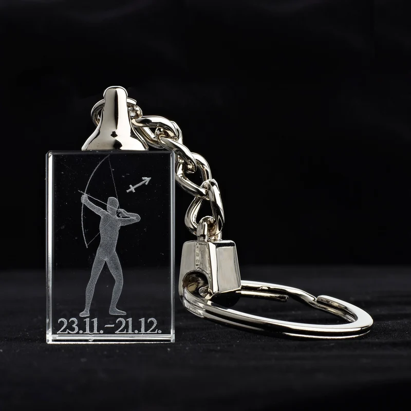 Glasschlüsselanhänger Sternzeichen Schütze 3x2cm