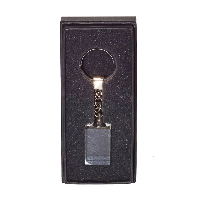 Glasschlüsselanhänger Rechteck Pokal 3cm