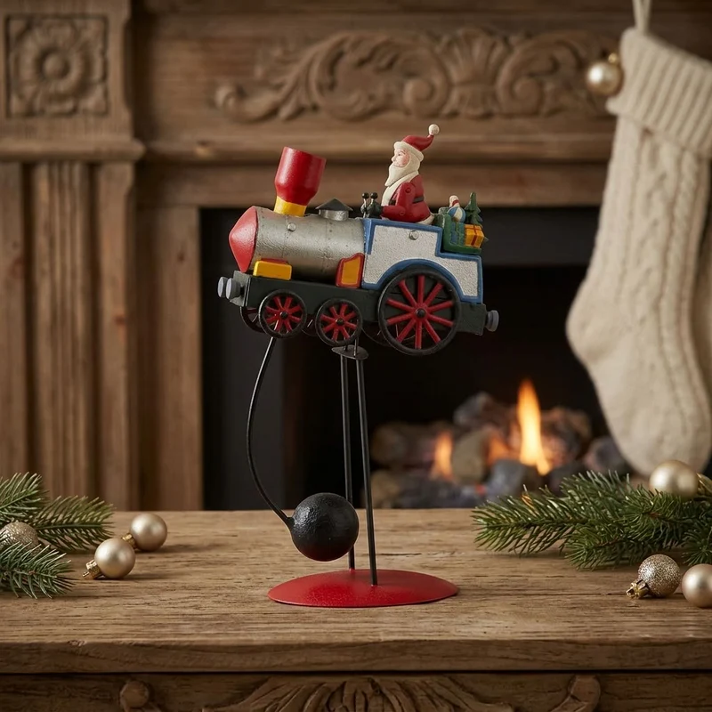 Tischdeko Weihnachtlicher Balance Pendel Zug Höhe 34cm