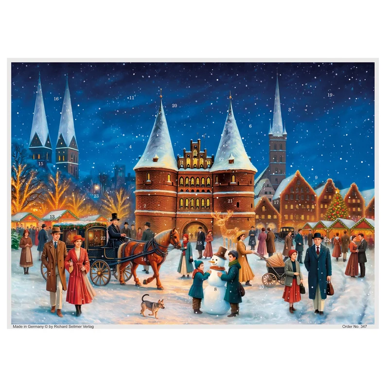 Advent calendar “Colorful Bustle in Front of the Holsten Gate”