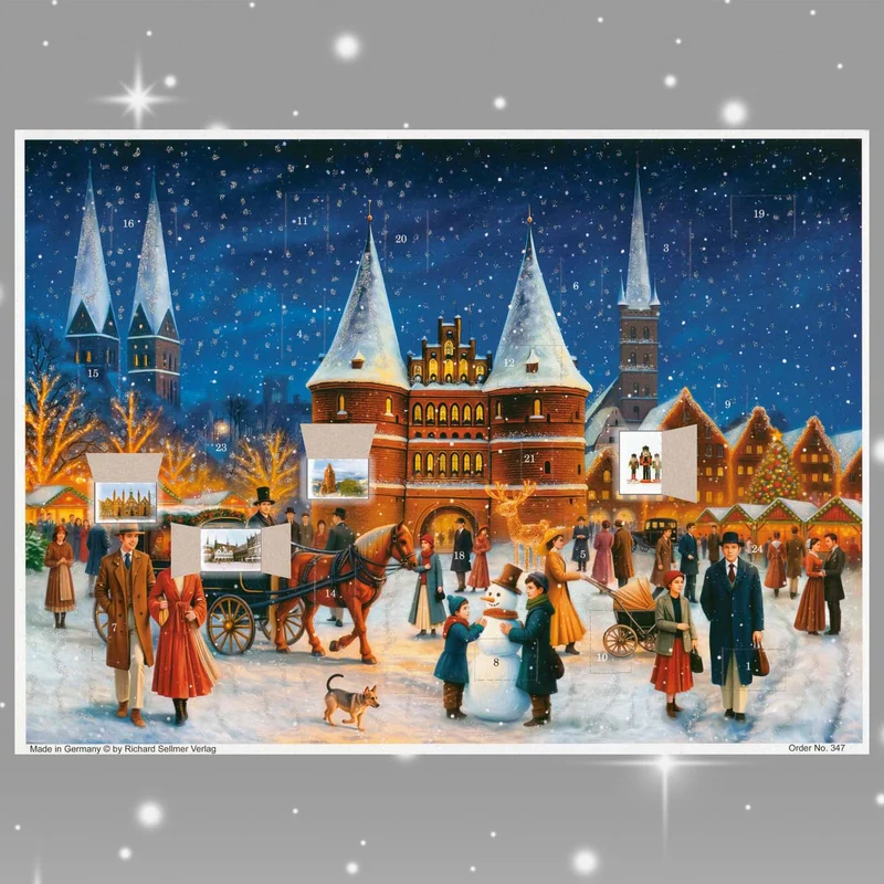 Advent calendar “Colorful Bustle in Front of the Holsten Gate”