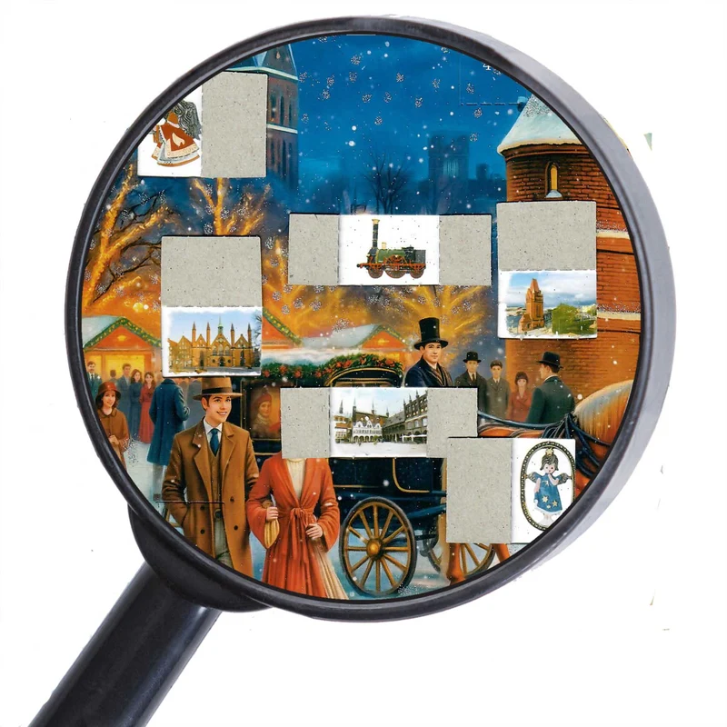 Advent calendar “Colorful Bustle in Front of the Holsten Gate”