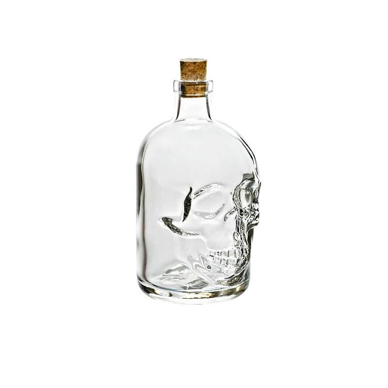 Geschenkflasche Totenkopf Präsent 500ml leer