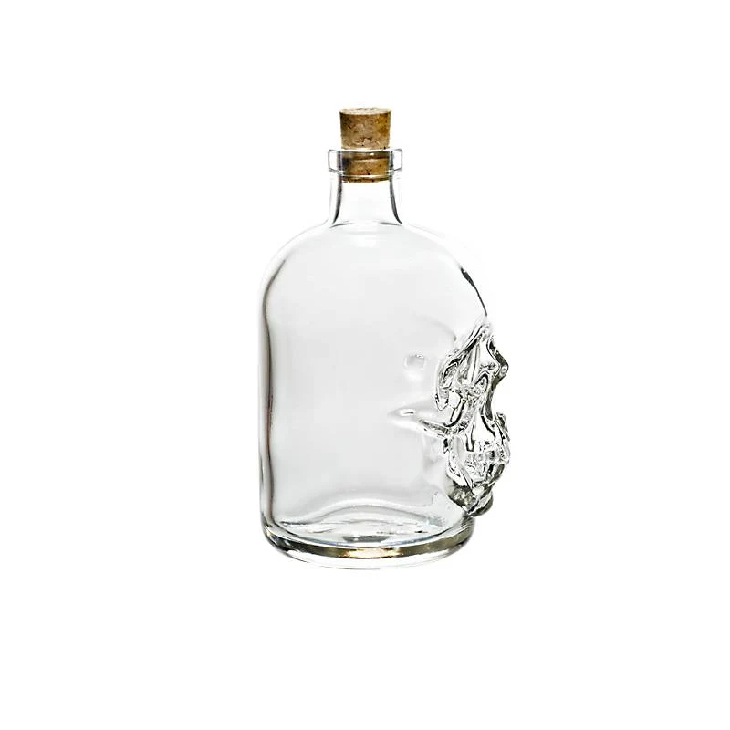 Geschenkflasche Totenkopf Präsent 500ml leer